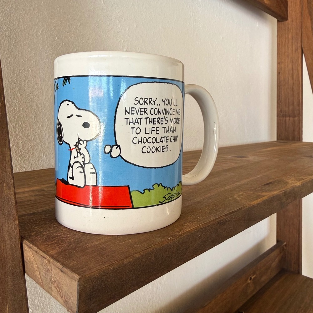 Snoopy Peanuts Chocolate Chip Cookies Coffee Mug Schulz United Feature Syndicate